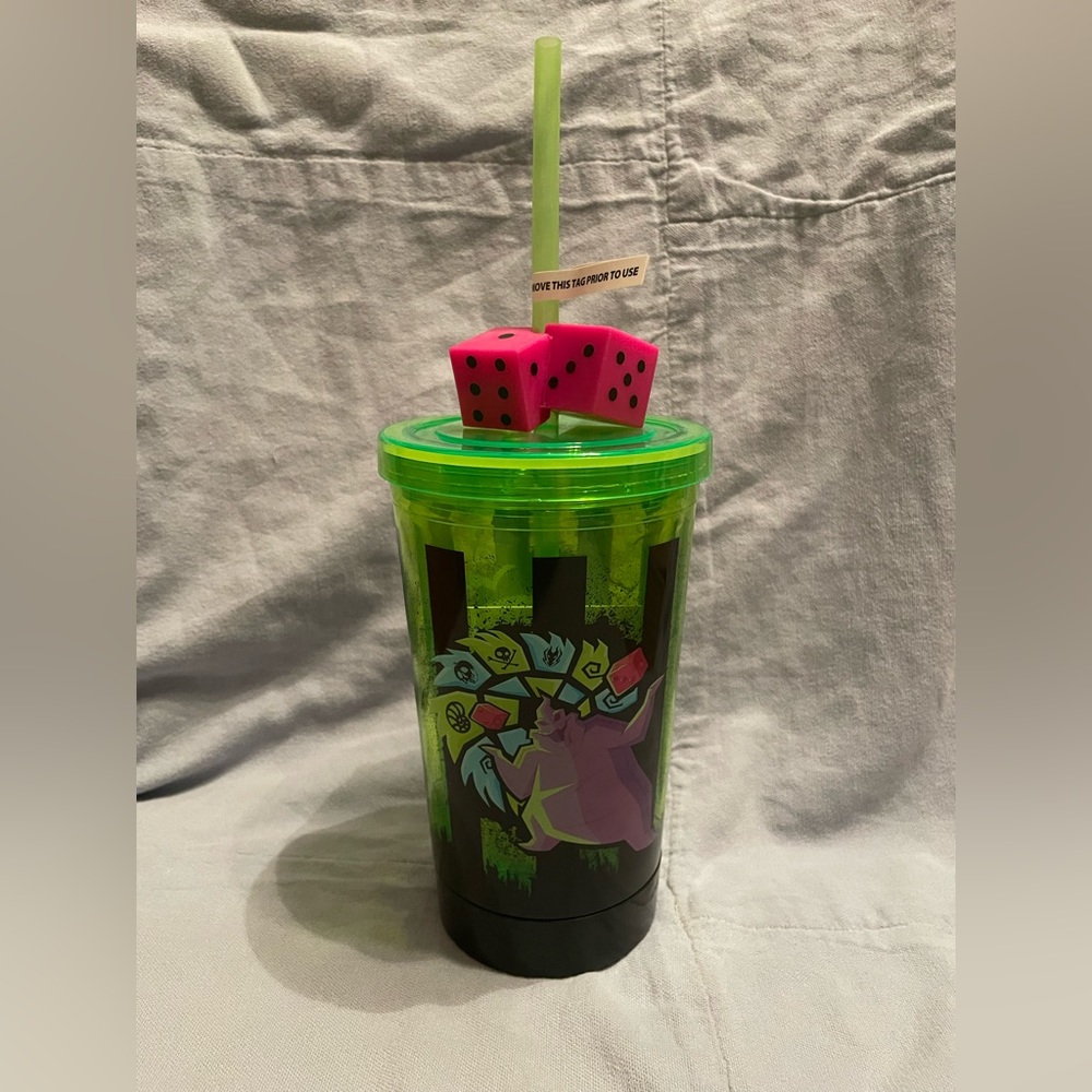 NEW Walt Disney Parks Oogie Boogie Bash Tumbler Light Up Cup w/ Dice & Straw